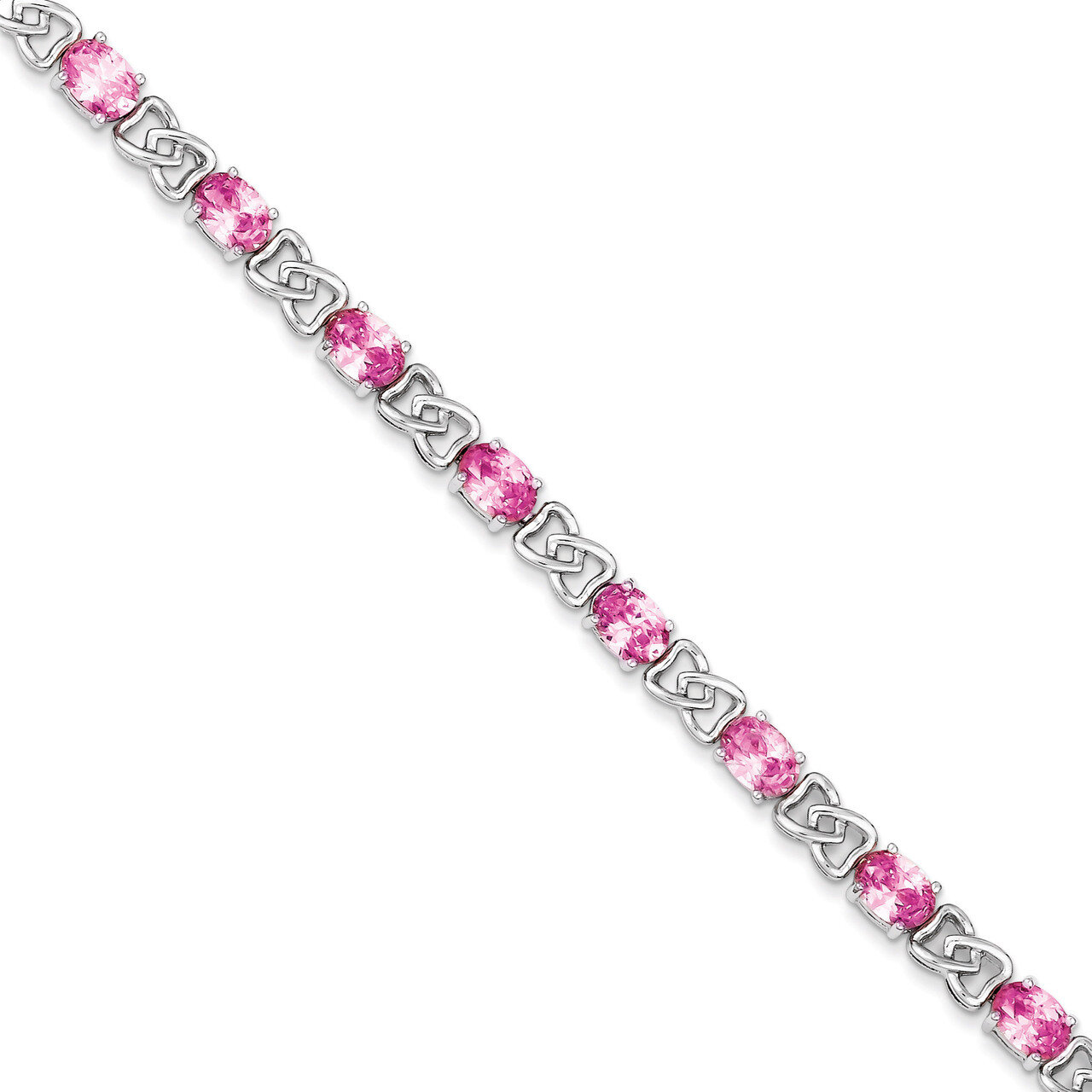 Pink Diamond Bracelet Sterling Silver QX423CZ, MPN: QX423CZ, 191101286025