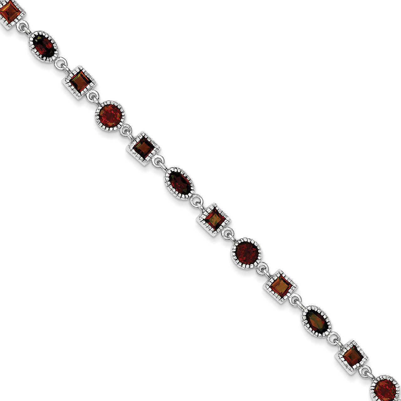 Garnet Bracelet Sterling Silver QX585GA, MPN: QX585GA, 191101369780