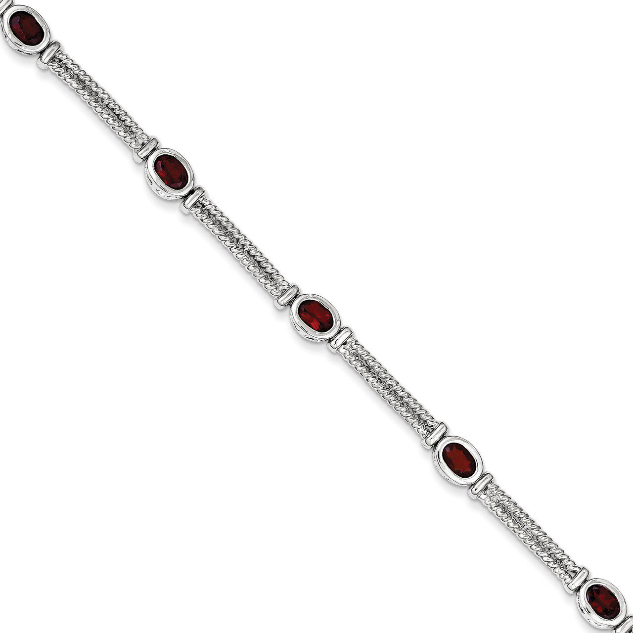 Garnet Bracelet Sterling Silver QX586GA, MPN: QX586GA, 191101369797