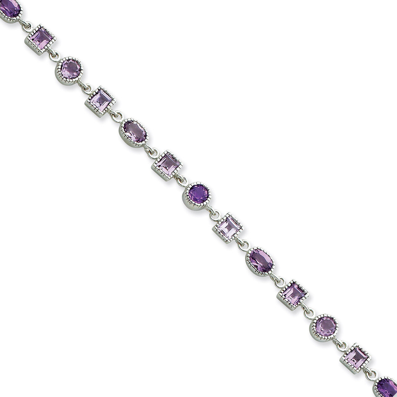 Amethyst Bracelet Sterling Silver QX594AM, MPN: QX594AM, 883957216362