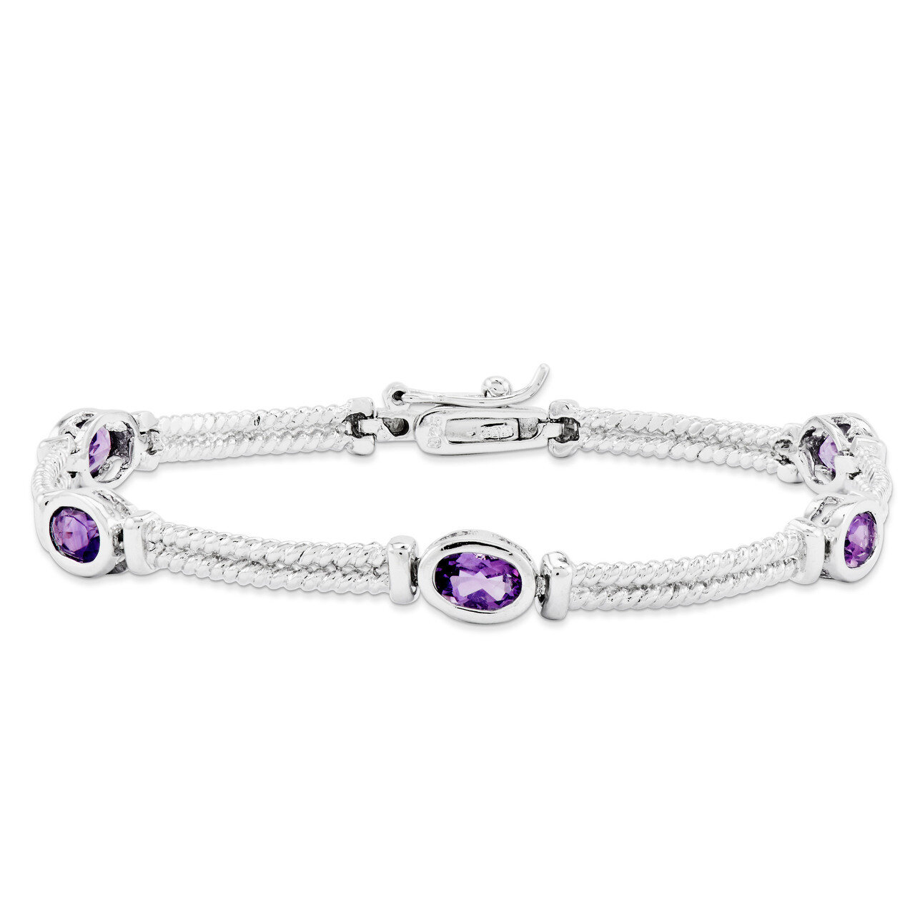 Amethyst Bracelet Sterling Silver QX598AM, MPN: QX598AM, 191101369834
