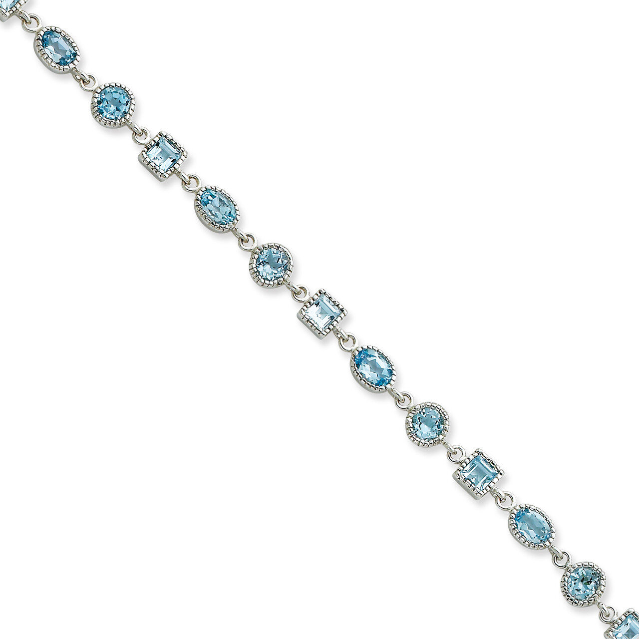 Blue Topaz Bracelet Sterling Silver QX602BT