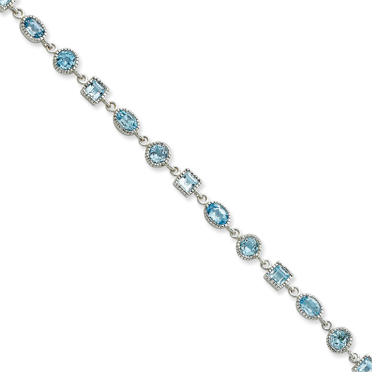 Blue Topaz Bracelet Sterling Silver QX602BT, MPN: QX602BT, 886774647937