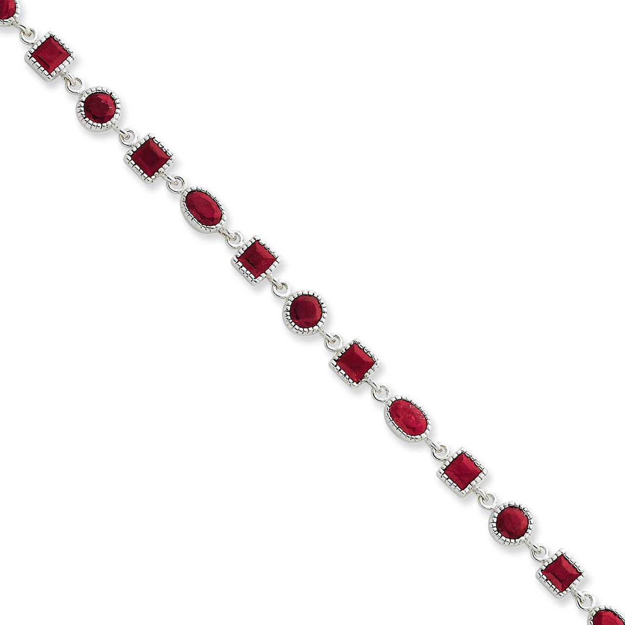 Ruby Bracelet Sterling Silver QX622R, MPN: QX622R, 886774671031