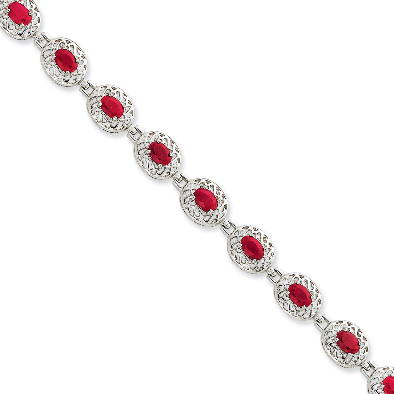 Ruby Bracelet Sterling Silver QX625R, MPN: QX625R, 191101369971