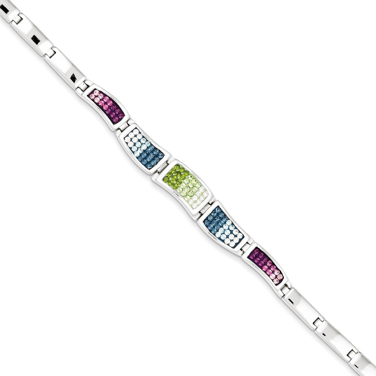 Multicolored Diamond Ferido Style Bracelet Sterling Silver QX635CZ, MPN: QX635CZ, 191101370007