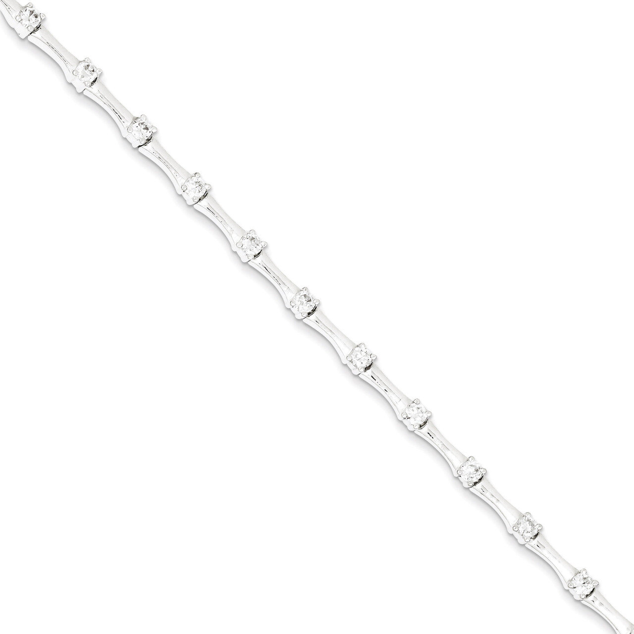 Diamond Fancy Polished Bracelet Sterling Silver QX769CZ, MPN: QX769CZ, 883957516707