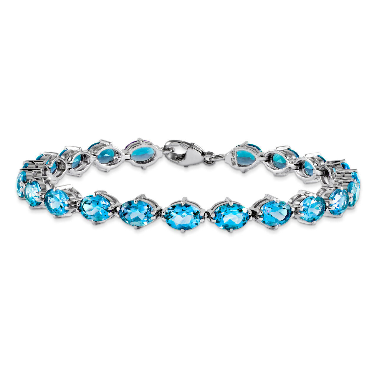 Light Swiss Blue Topaz Bracelet Sterling Silver QX814BT, MPN: QX814BT, 883957441603
