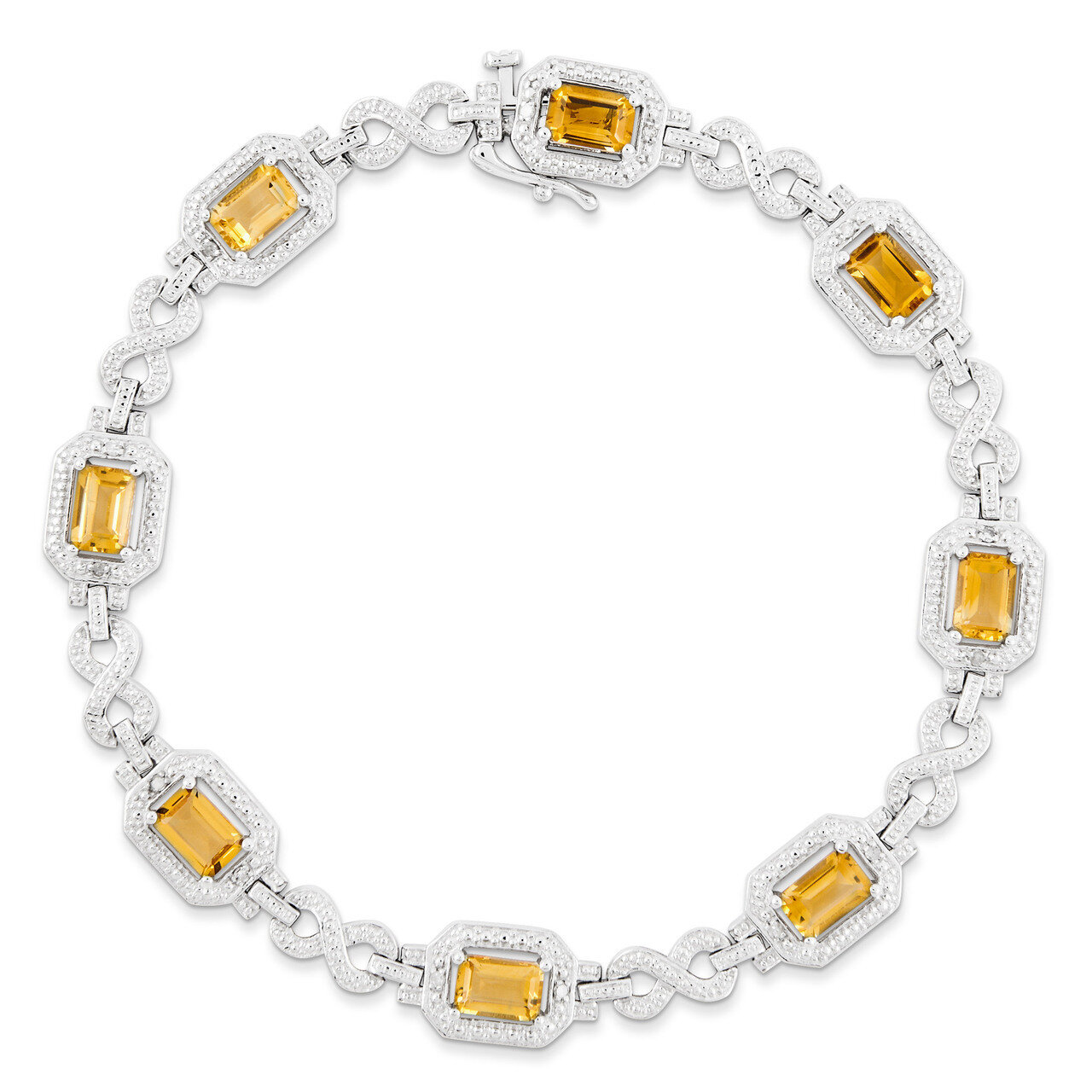 Citrine Bracelet Diamond Sterling Silver QX818CI, MPN: QX818CI, 883957681054