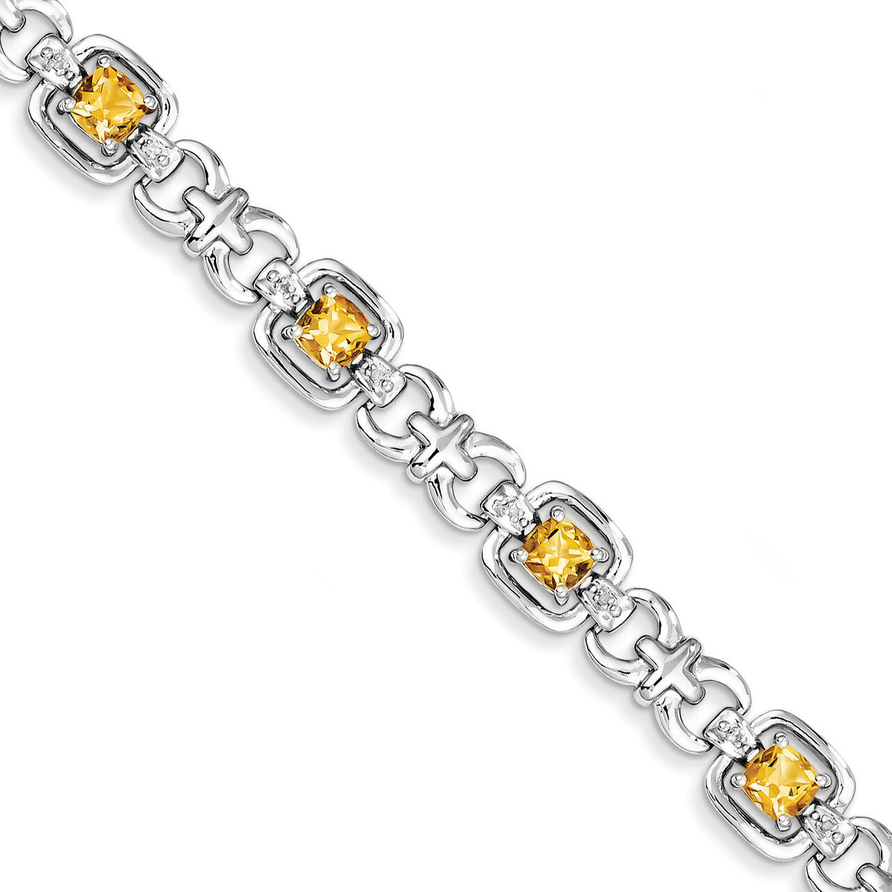 Citrine Bracelet Diamond Sterling Silver QX823CI, MPN: QX823CI, 883957409740