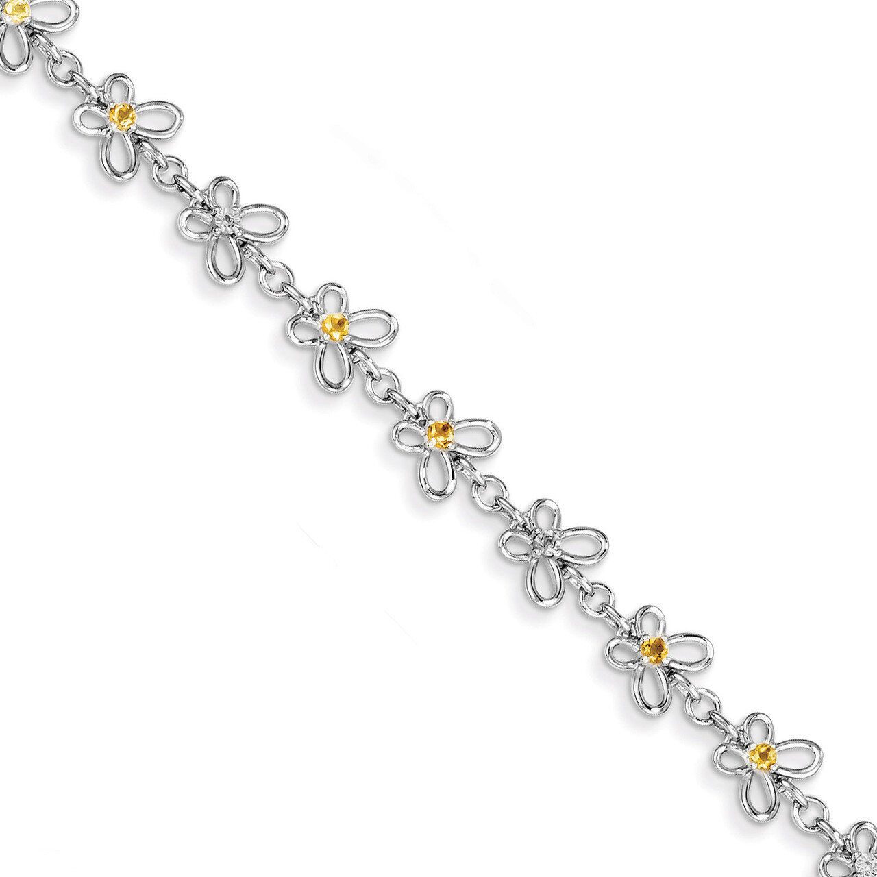 Citrine &amp; Diamond Bracelet Sterling Silver QX835CI, MPN: QX835CI, 883957368733