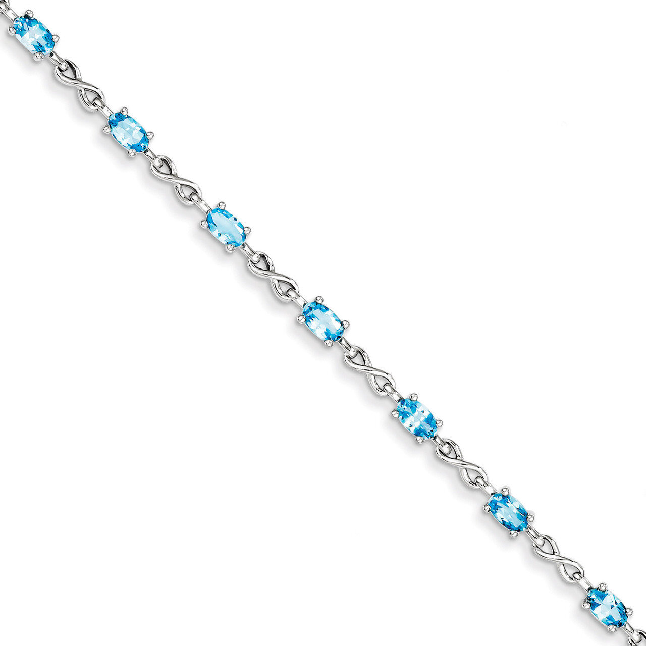 Blue Topaz Bracelet Sterling Silver QX840BT, MPN: QX840BT, 886774647159