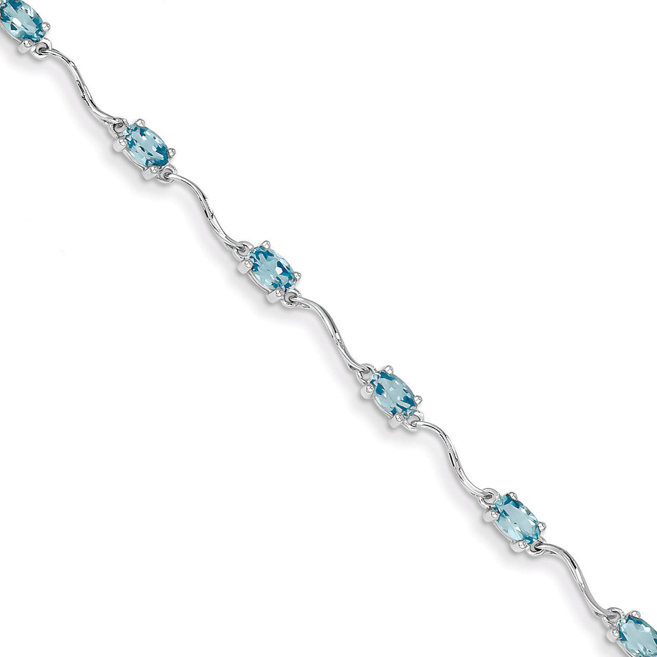 Blue Topaz Bracelet Sterling Silver QX841BT, MPN: QX841BT, 883957409863