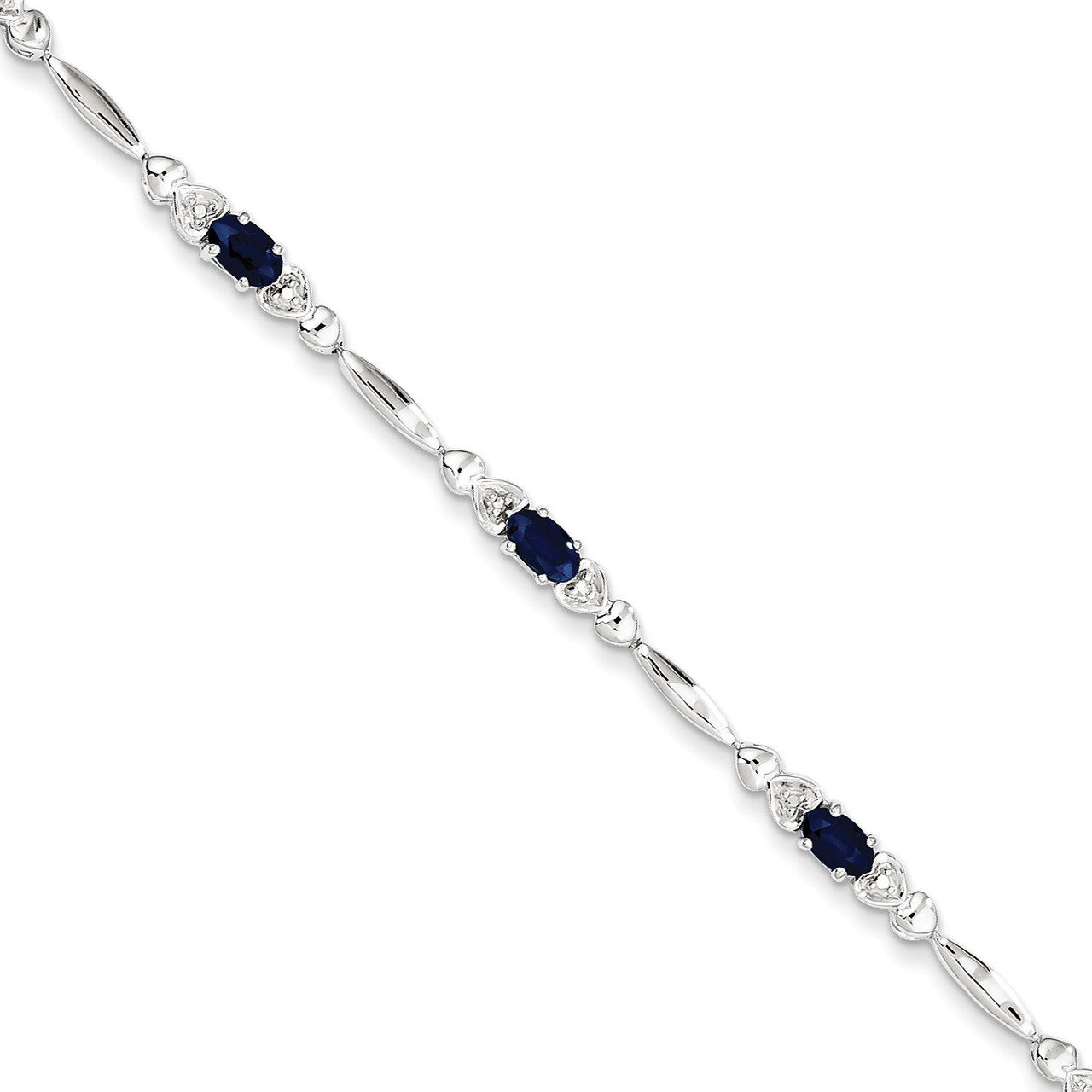 Sapphire and Diamond Bracelet Sterling Silver QX852S