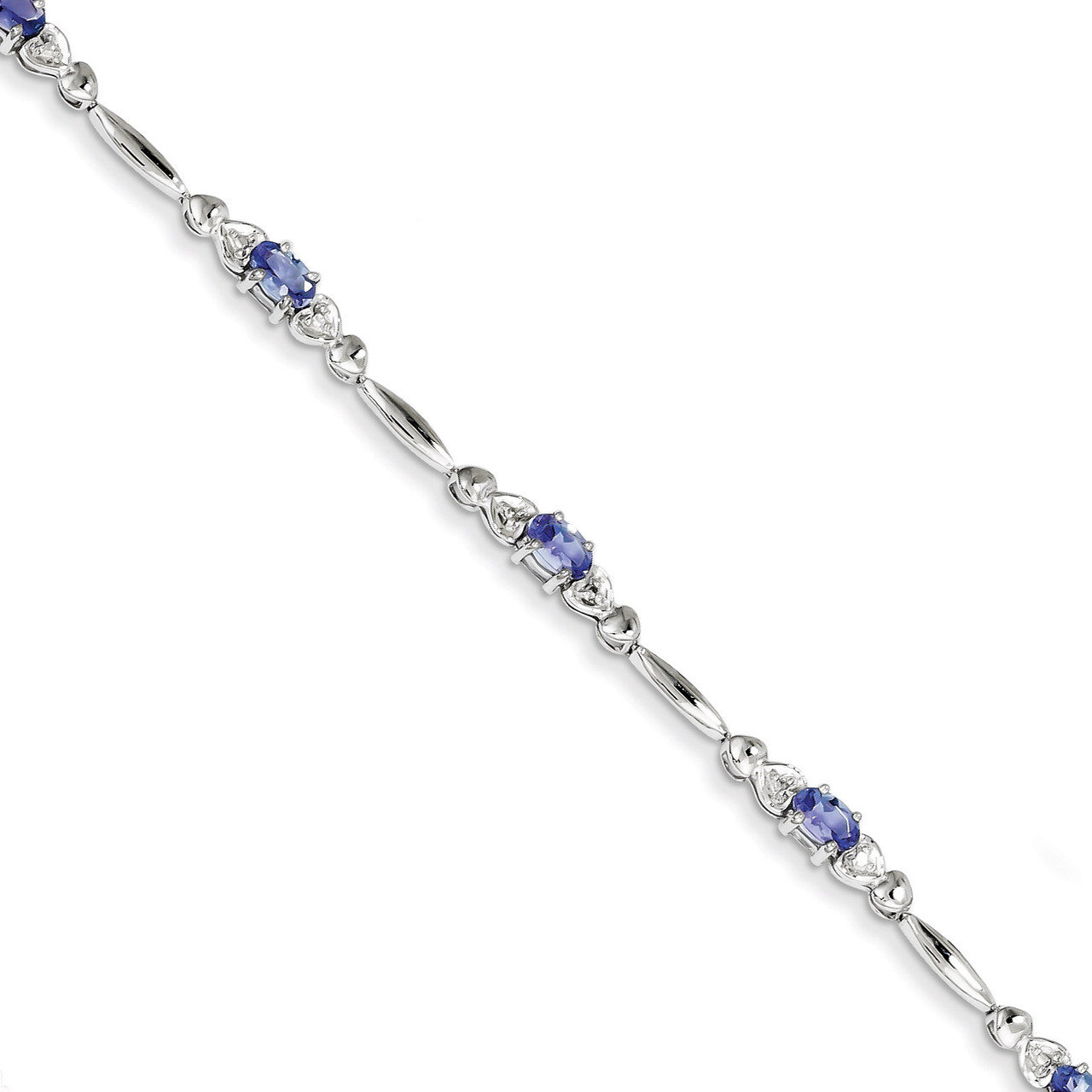 Tanzanite and Diamond Bracelet Sterling Silver QX852TZ, MPN: QX852TZ, 883957441689