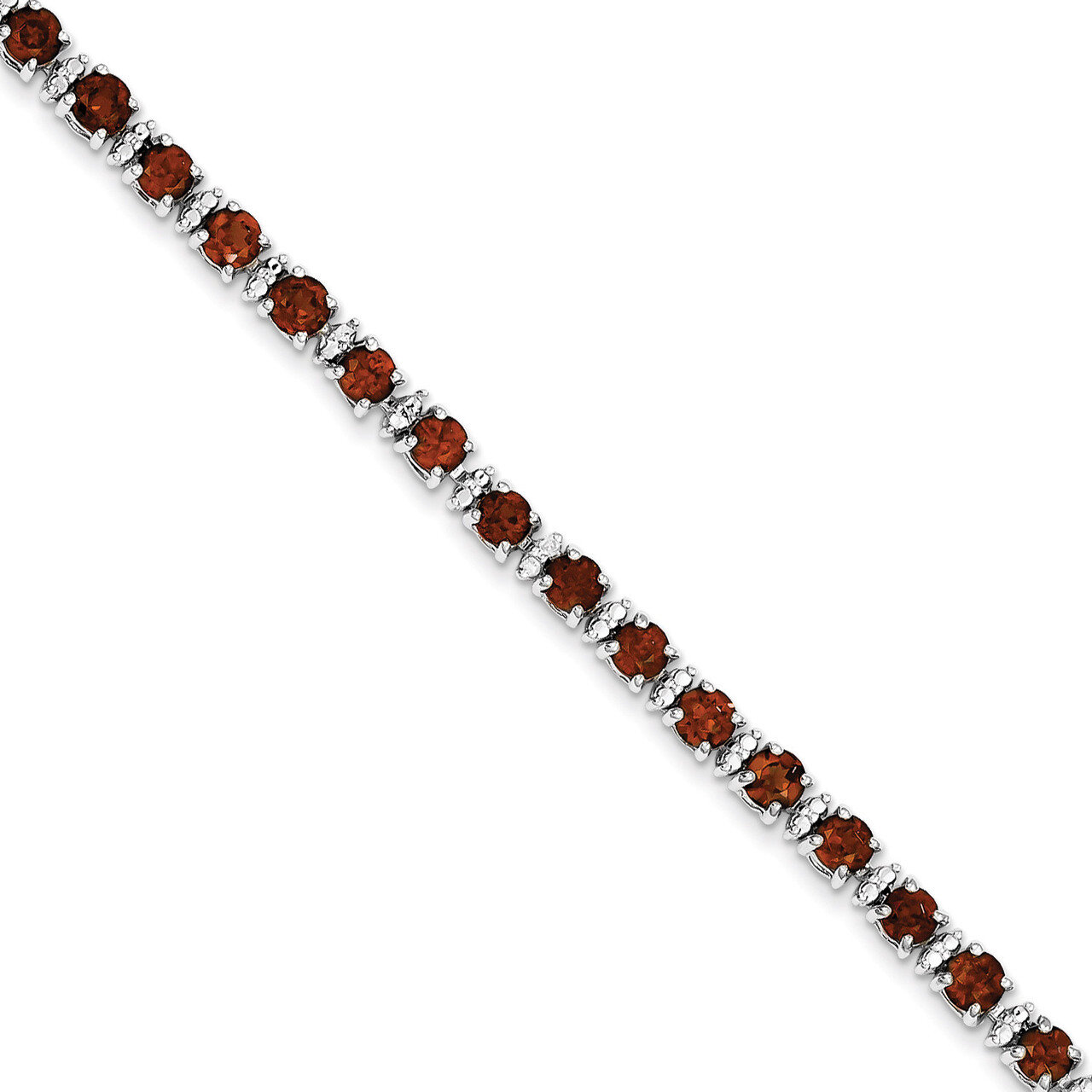 Garnet and Diamond Bracelet Sterling Silver QX853GA, MPN: QX853GA, 883957498508