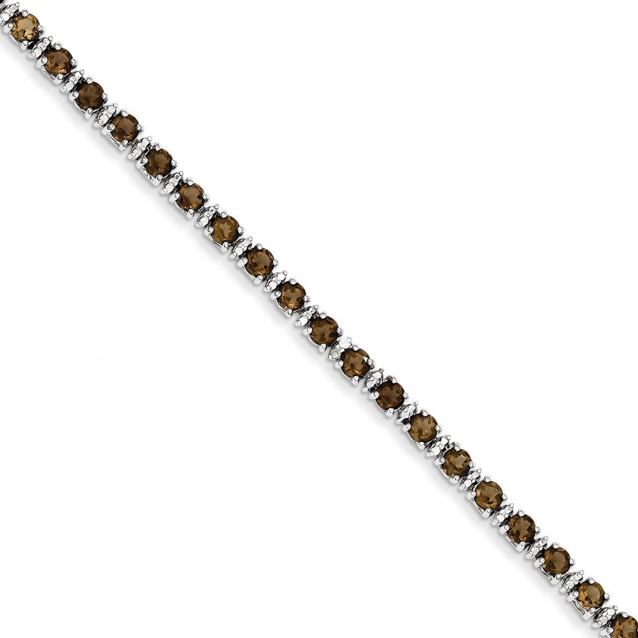 Smokey Quartz and Diamond Bracelet Sterling Silver QX853SQ, MPN: QX853SQ, 883957441696