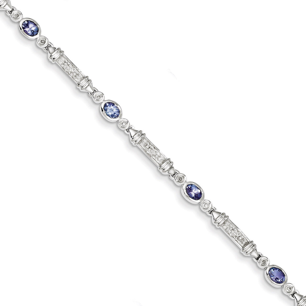 Tanzanite and Diamond Bracelet Sterling Silver QX855TZ, MPN: QX855TZ, 883957441733