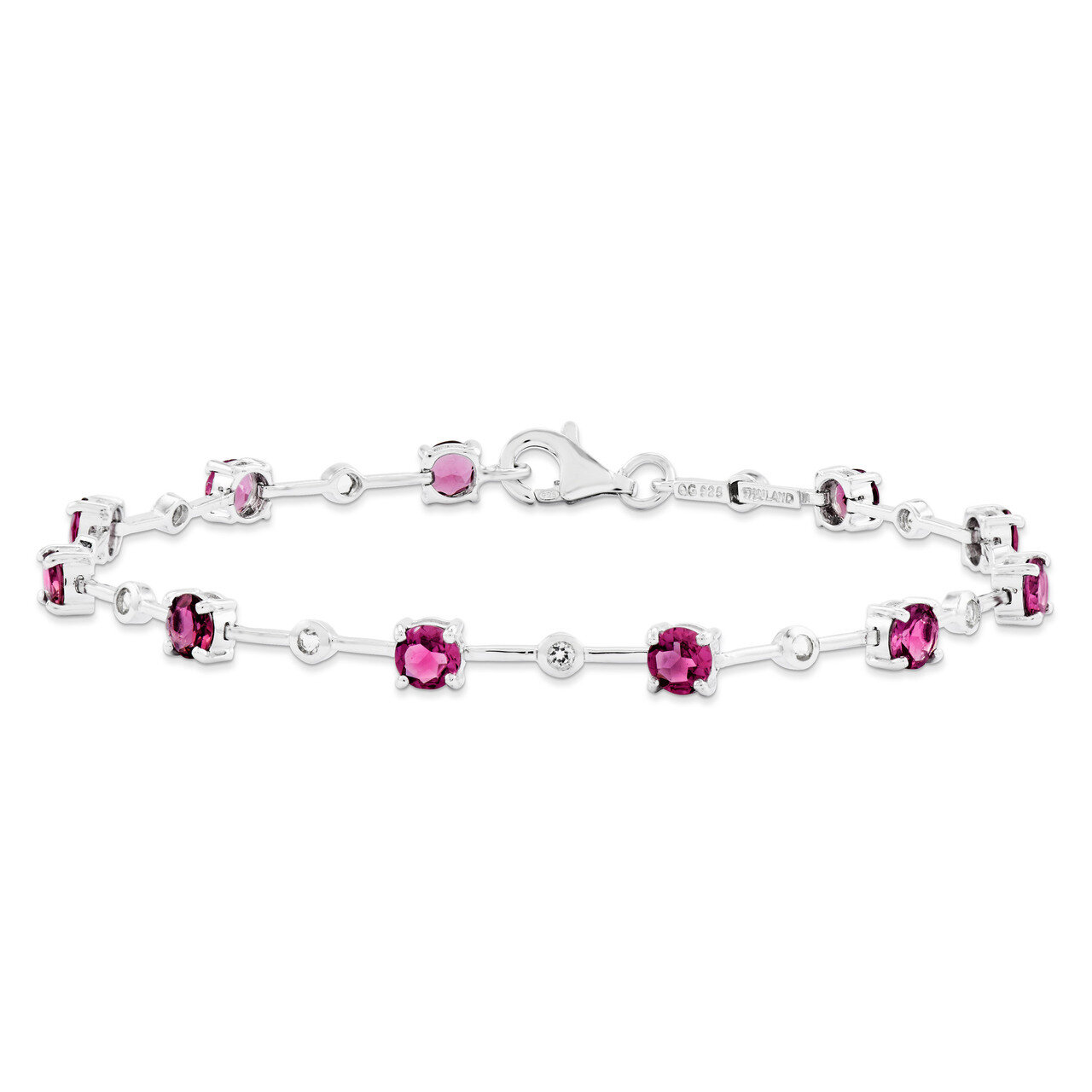 Pink Tourmaline Bracelet Sterling Silver QX857PT