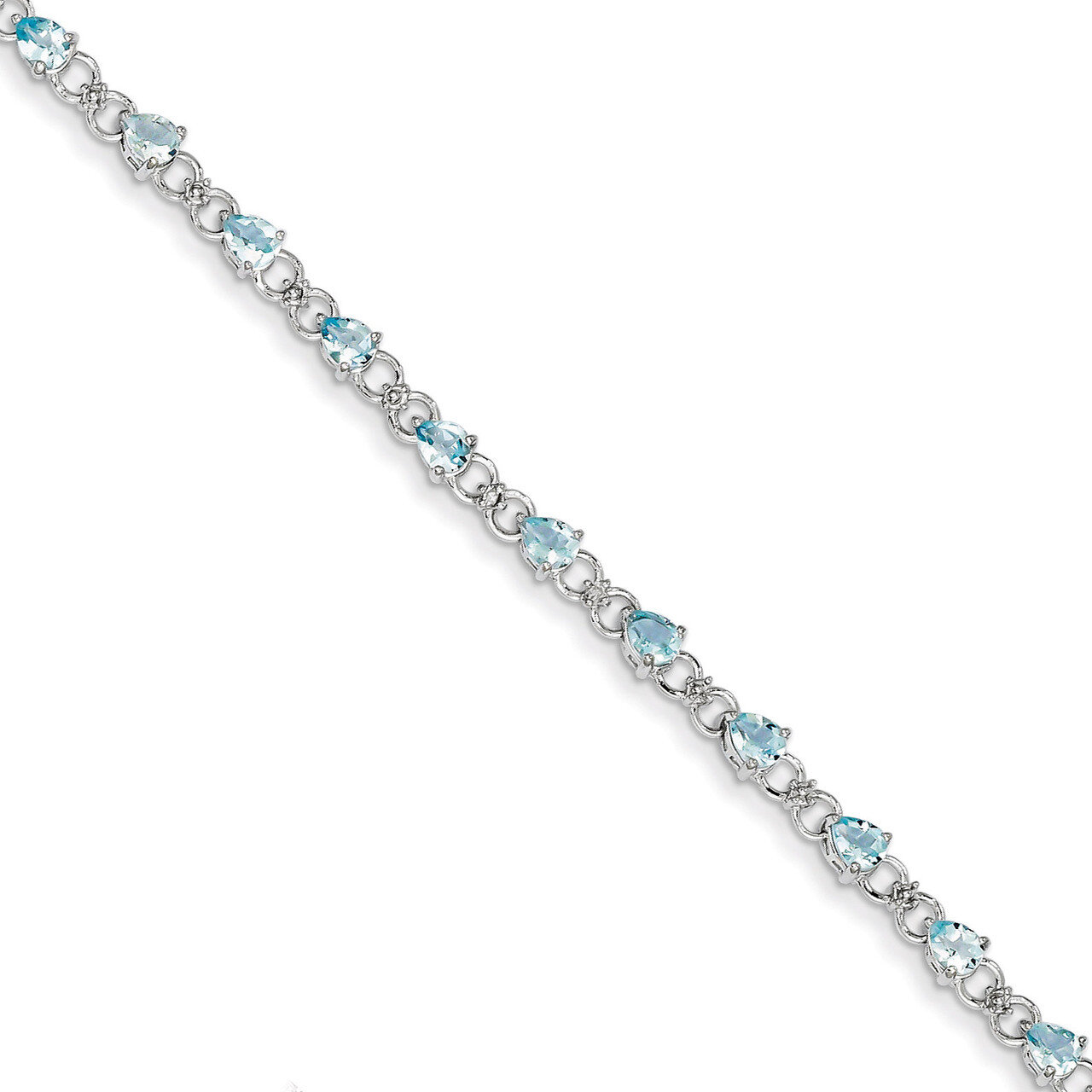 Aquamarine and Diamond Bracelet Sterling Silver QX858AQ, MPN: QX858AQ, 886774675572