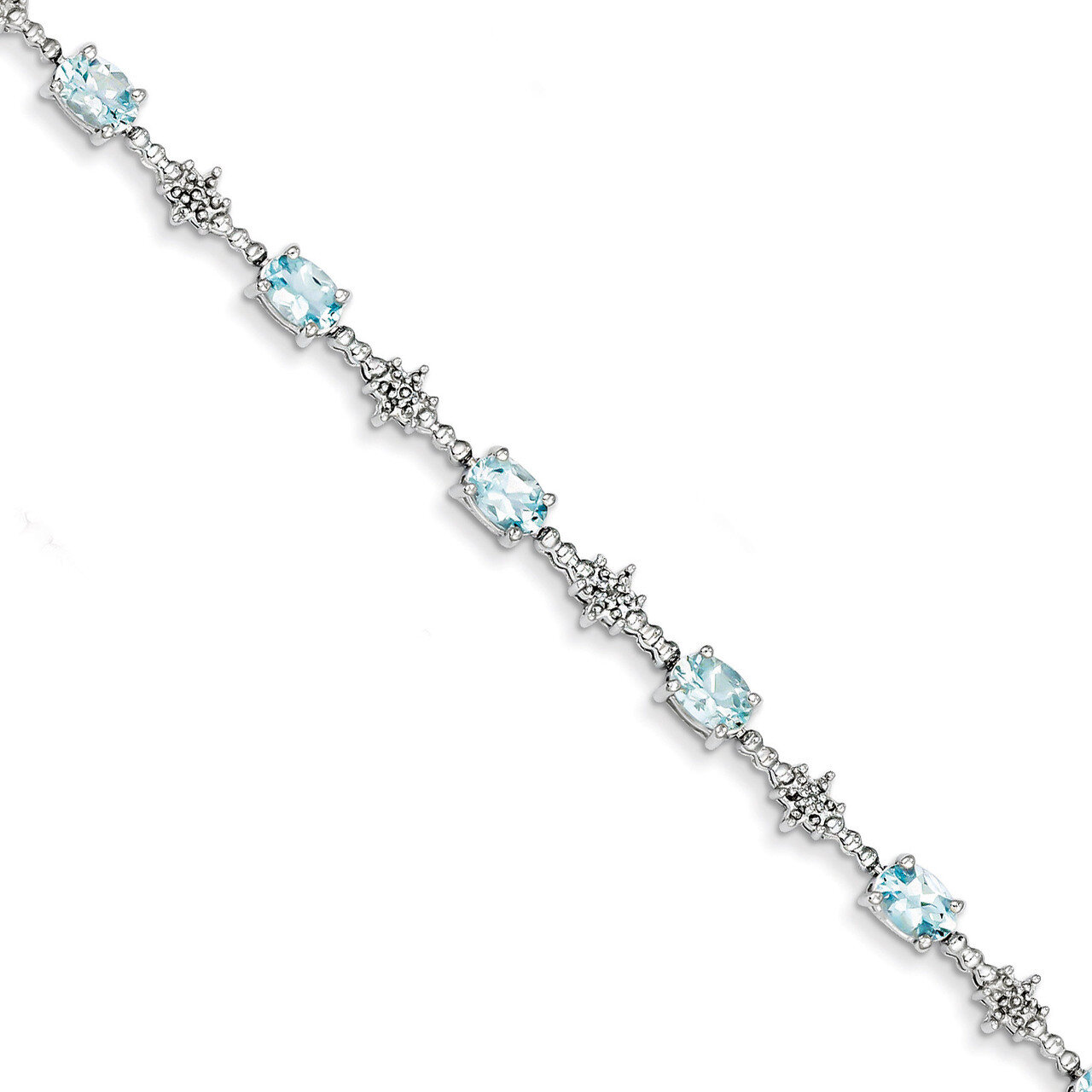 Aquamarine and Diamond Bracelet Sterling Silver QX859AQ, MPN: QX859AQ, 886774675381