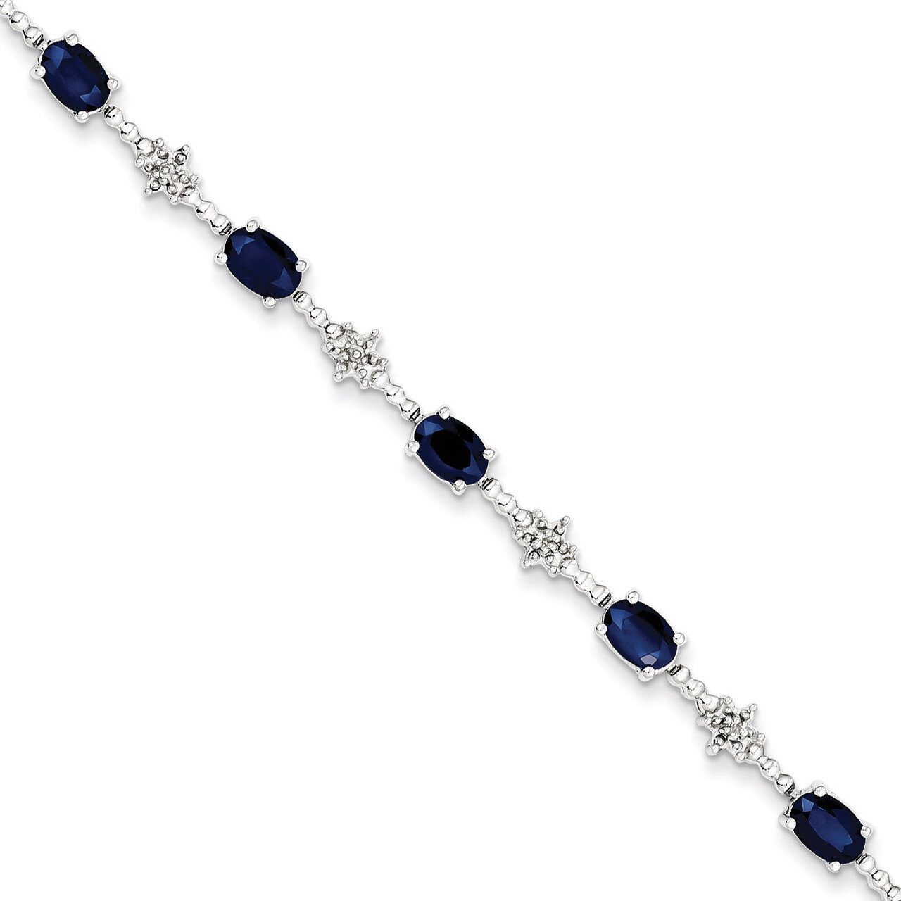 Sapphire and Diamond Bracelet Sterling Silver QX859S, MPN: QX859S, 886774675404