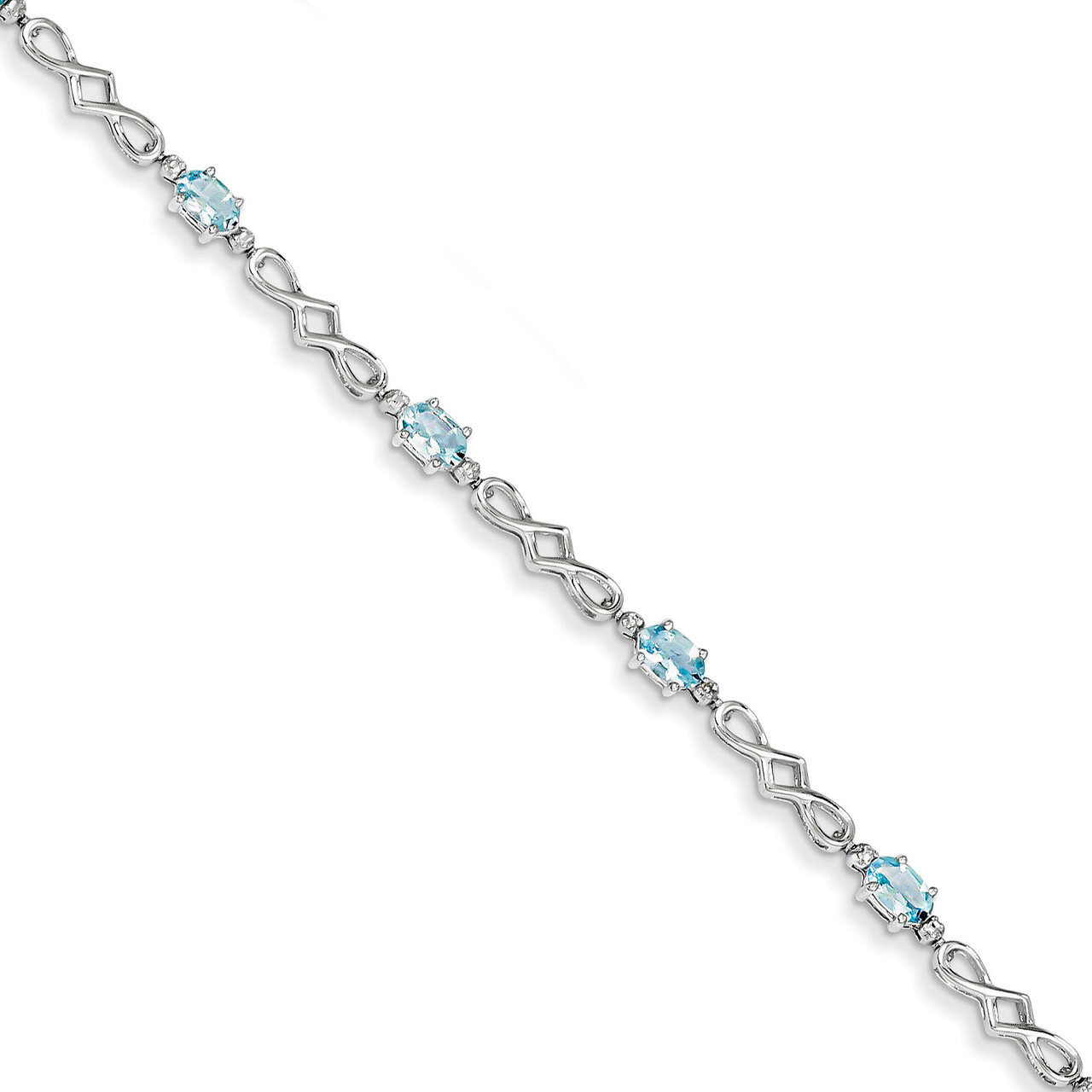 Aquamarine and Diamond Bracelet Sterling Silver QX860AQ, MPN: QX860AQ, 883957409979