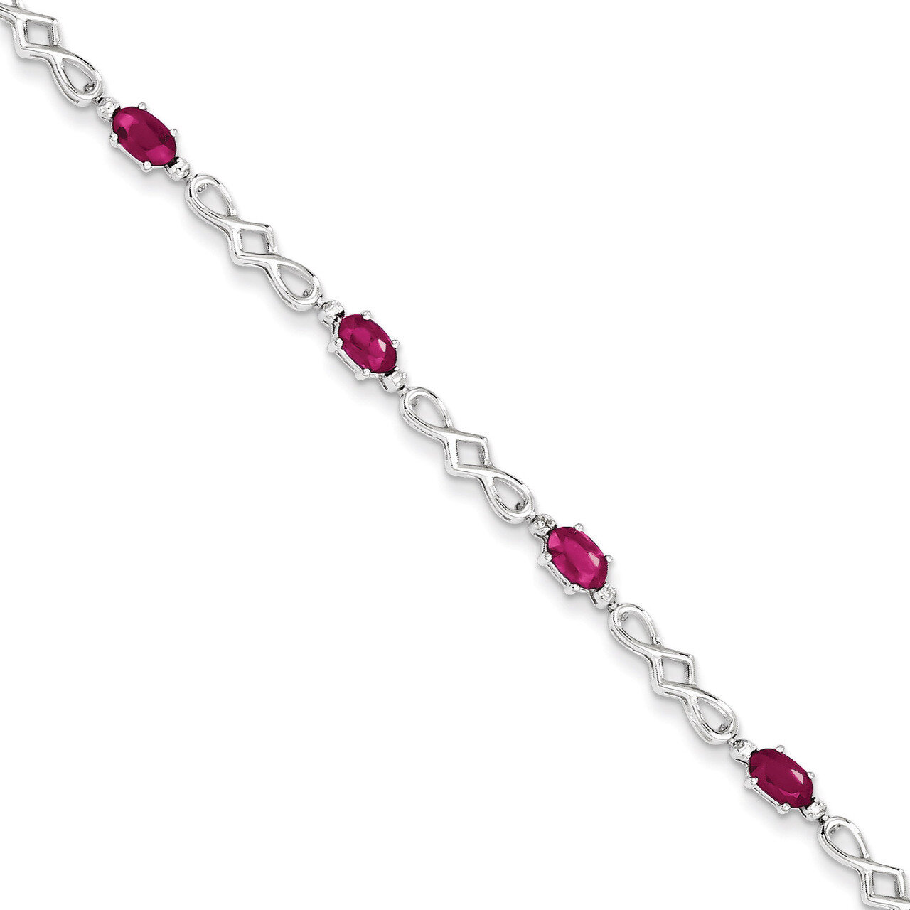African Ruby and Diamond Bracelet Sterling Silver QX860R, MPN: QX860R, 883957409993