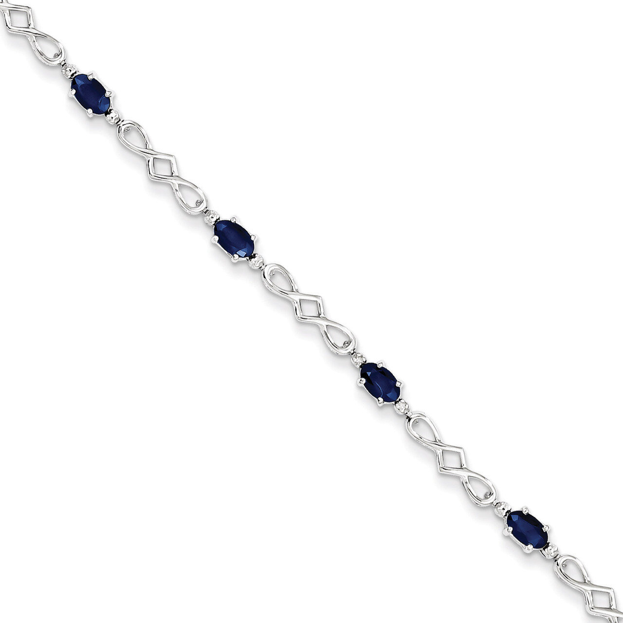 Sapphire and Diamond Bracelet Sterling Silver QX860S, MPN: QX860S, 883957410005