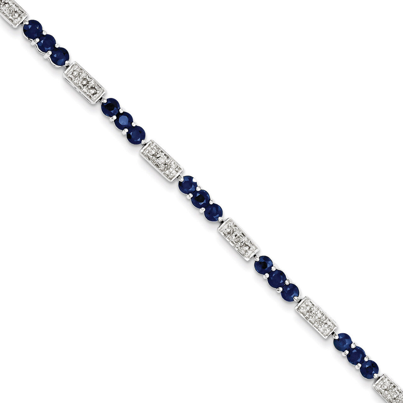 Sapphire and Diamond Bracelet Sterling Silver QX861S
