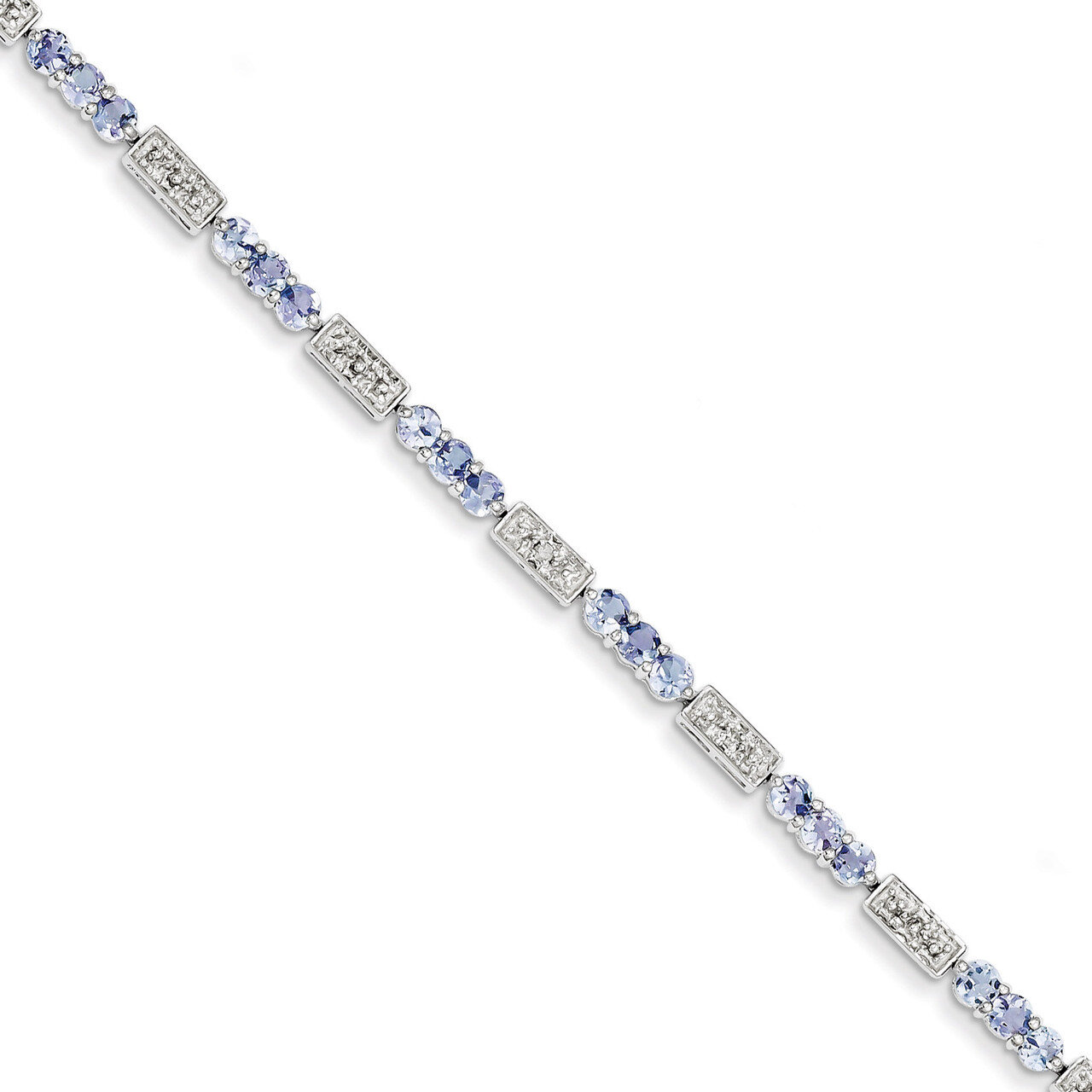 Tanzanite and Diamond Bracelet Sterling Silver QX861TZ, MPN: QX861TZ, 883957441764