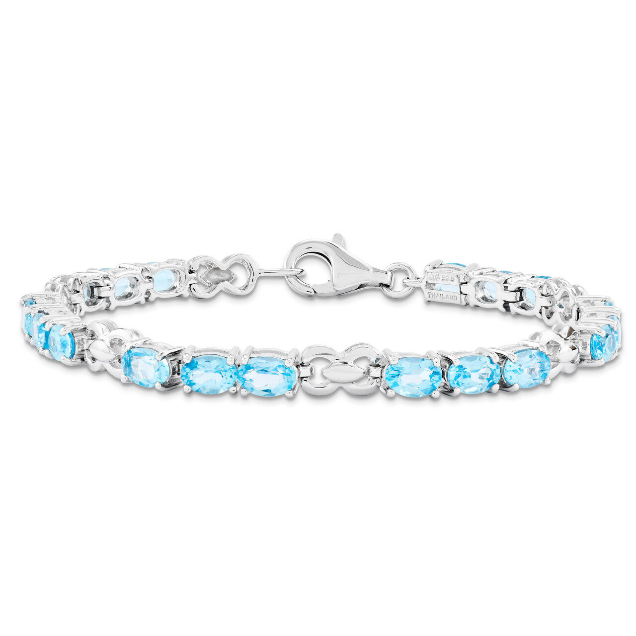Blue Topaz Bracelet Sterling Silver QX863BT, MPN: QX863BT, 883957441788