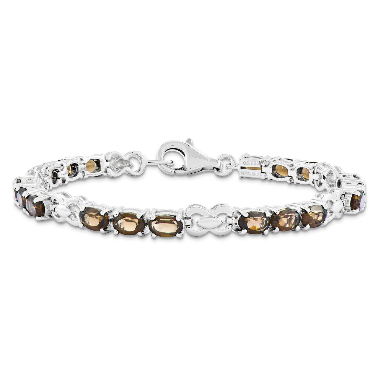 Smokey Quartz Bracelet Sterling Silver QX863SQ, MPN: QX863SQ, 883957441795