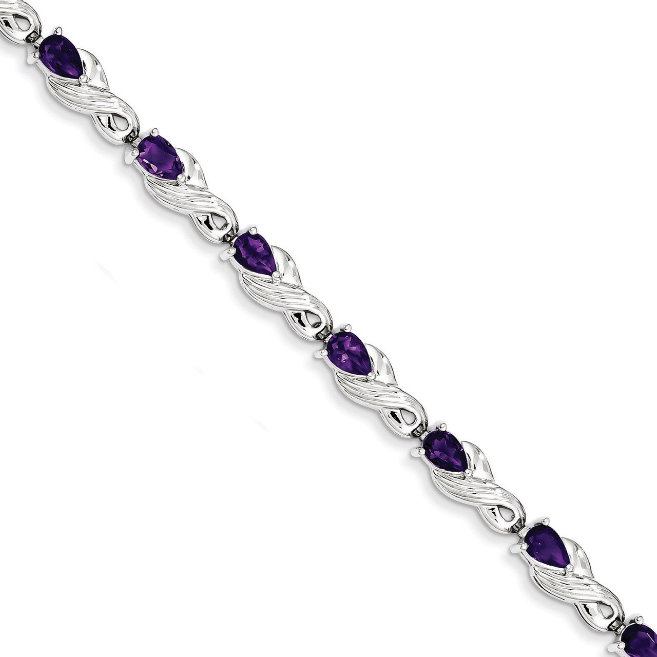 Amethyst Bracelet Sterling Silver QX864AM, MPN: QX864AM, 883957467214