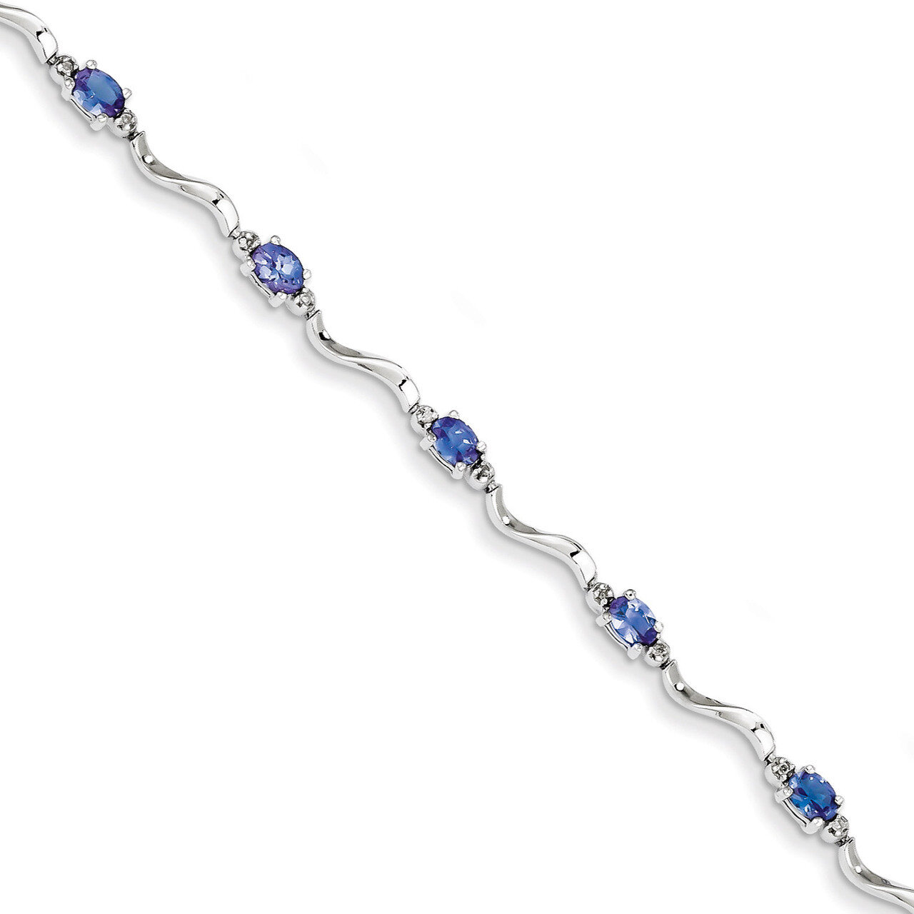 Tanzanite Bracelet Sterling Silver Rhodium-plated Diamond QX870TZ, MPN: QX870TZ, 883957681160