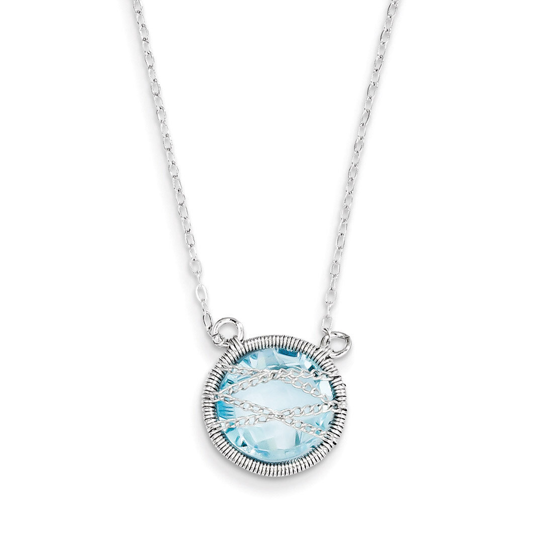 Blue Topaz Chain 1.5 Extender Sterling Silver QX907BT, MPN: QX907BT, 716838255894