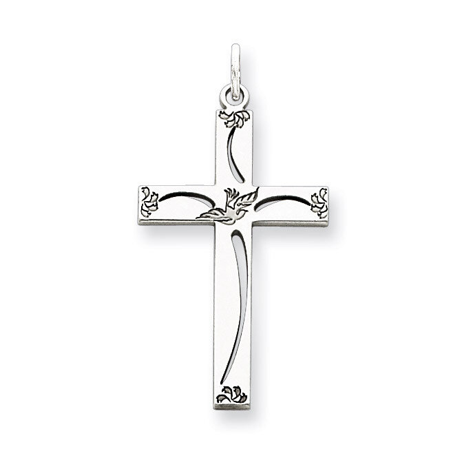 Cross Pendant Laser Designed Sterling Silver QXR105, MPN: QXR105, 883957546056