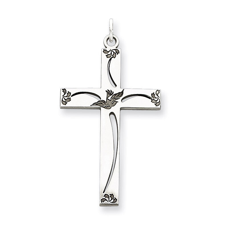Cross Pendant Laser Designed Sterling Silver QXR106, MPN: QXR106, 883957138206