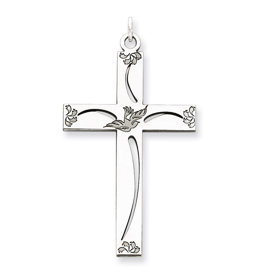 Cross Pendant Laser Designed Sterling Silver QXR107, MPN: QXR107, 883957522906