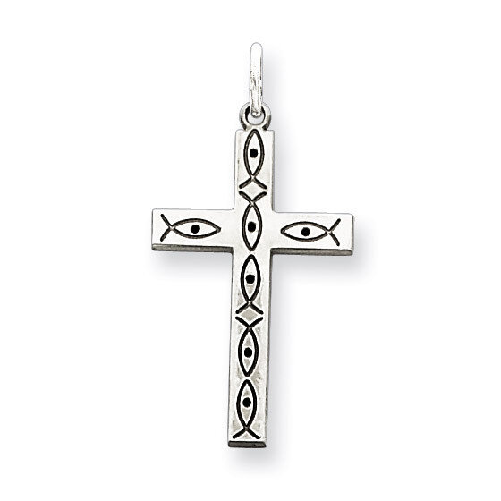 Cross Pendant Laser Designed Sterling Silver QXR112, MPN: QXR112, 883957492360