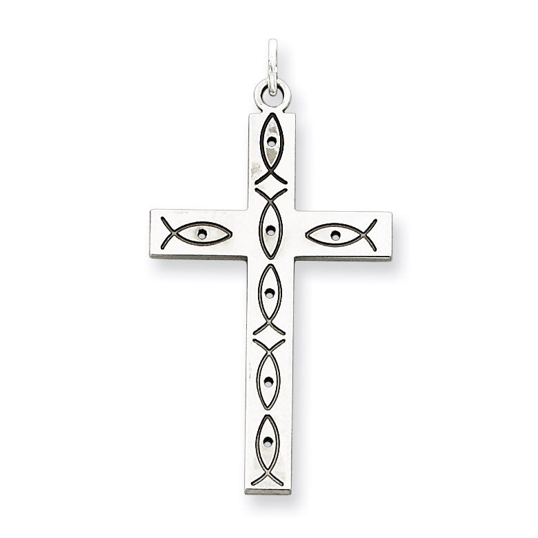 Cross Pendant Laser Designed Sterling Silver QXR114, MPN: QXR114, 883957522913