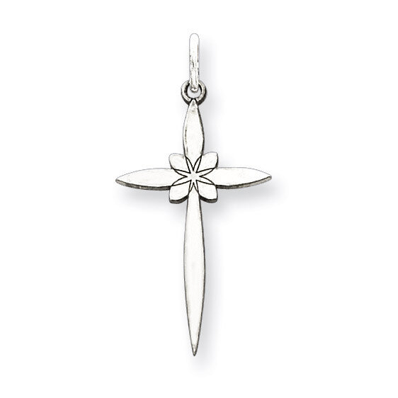 Cross Charm Laser Designed Sterling Silver QXR128, MPN: QXR128, 883957516776