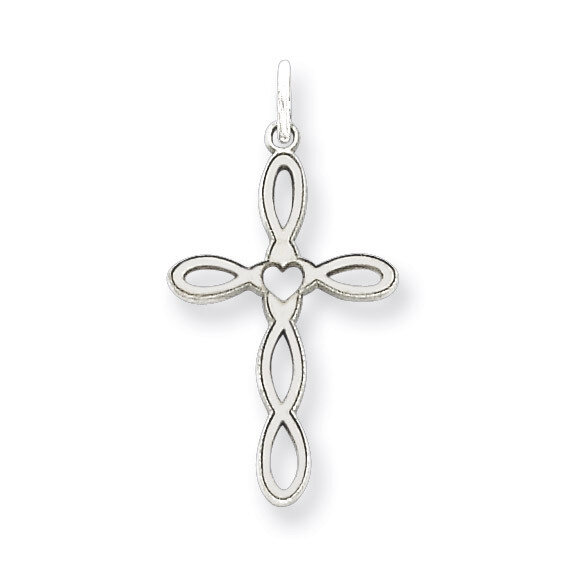 Cross Charm Laser Designed Sterling Silver QXR135, MPN: QXR135, 883957541211