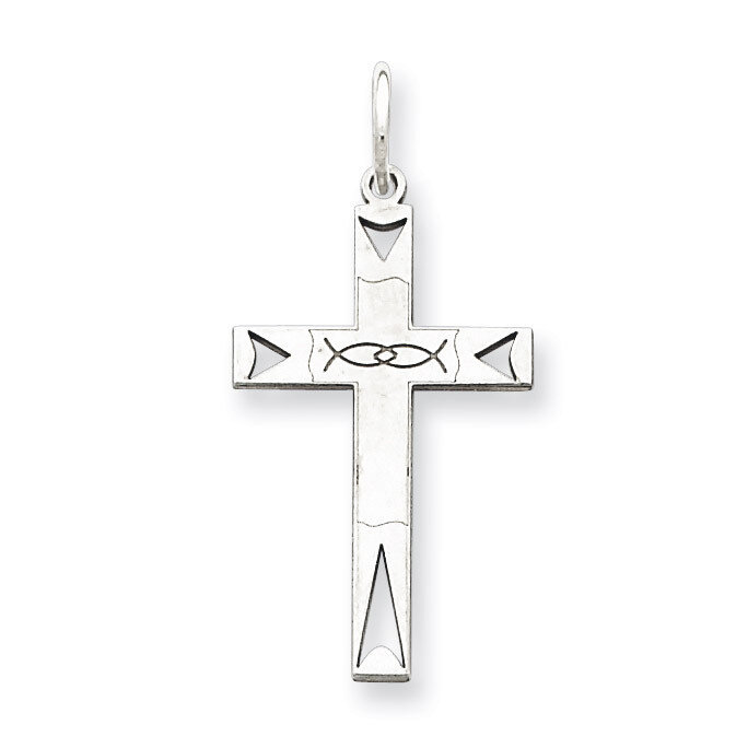 Cross Pendant Laser Designed Sterling Silver QXR153, MPN: QXR153, 883957498560