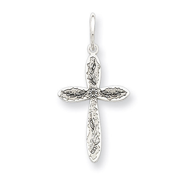 Cross Charm Laser Designed Sterling Silver QXR182, MPN: QXR182, 883957368948
