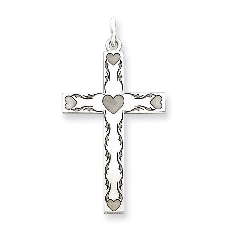 Cross Pendant Laser Designed Sterling Silver QXR194, MPN: QXR194, 191101296178