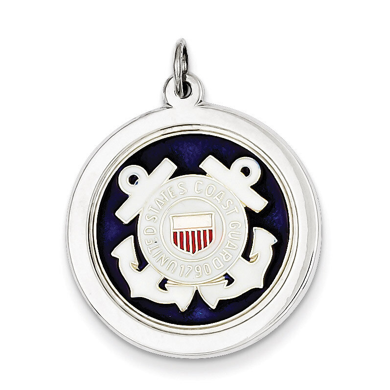 US Coast Guard Disc Charm Sterling Silver XSM146