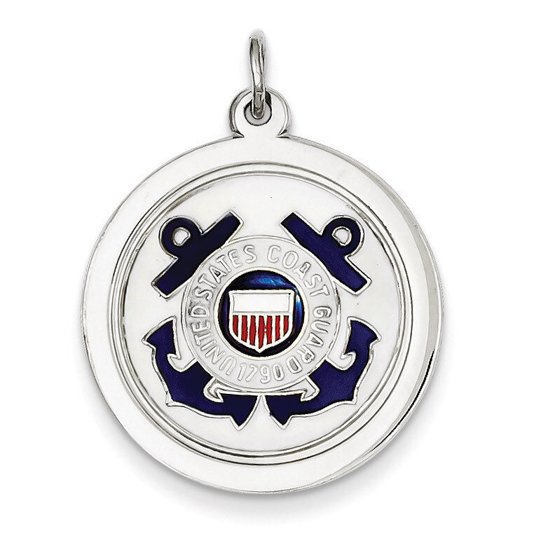 US Coast Guard Disc Charm Sterling Silver XSM147