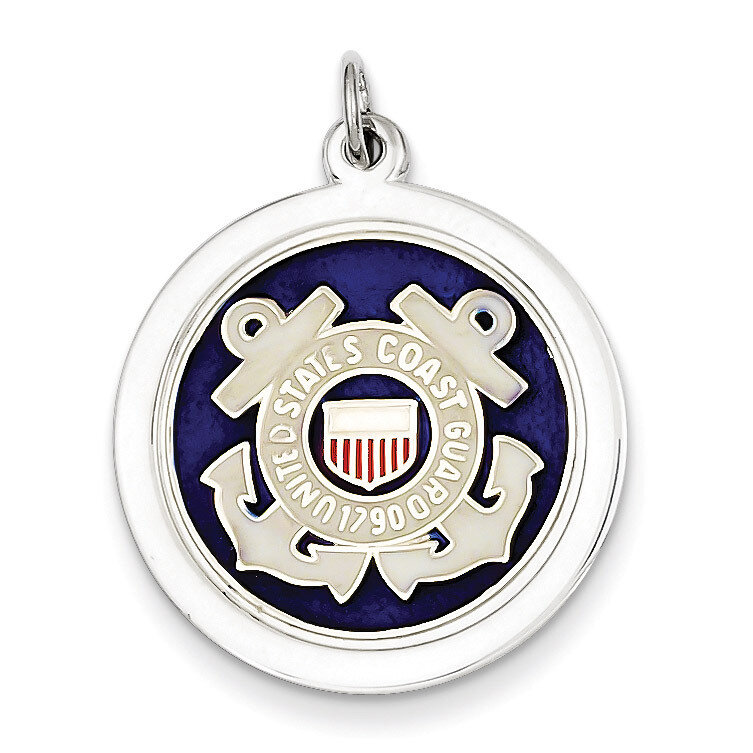 US Coast Guard Disc Charm Sterling Silver XSM148