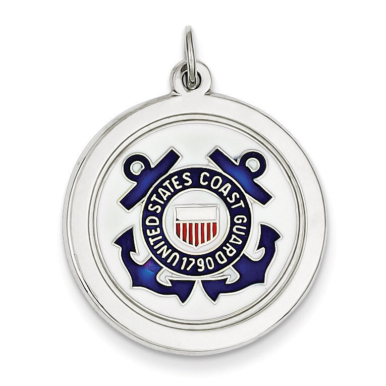 US Coast Guard Disc Charm Sterling Silver XSM149
